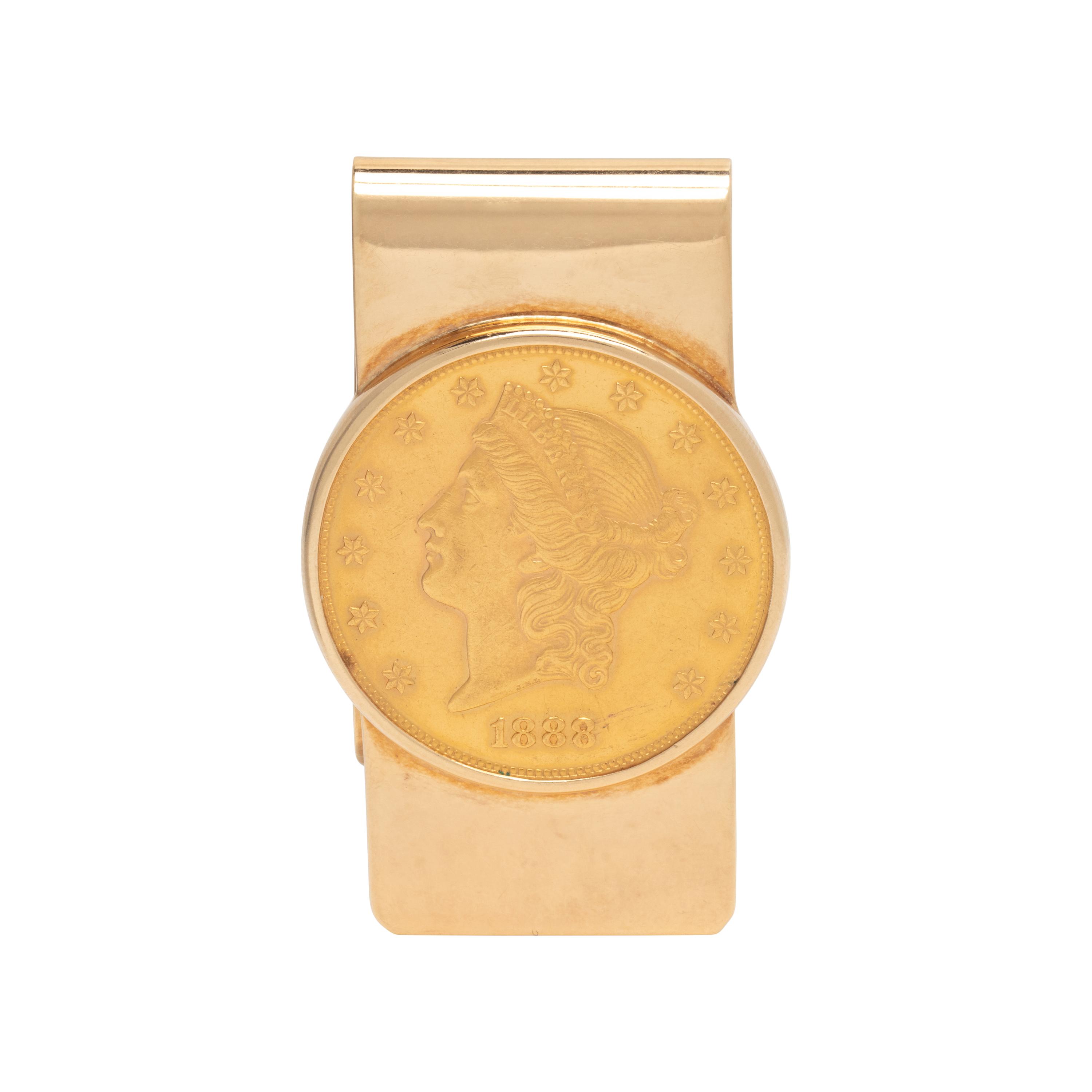 TIFFANY & CO, YELLOW GOLD COIN MONEY CLIP