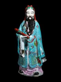 Two Chinese Famille Rose Porcelain Figures of Immortals