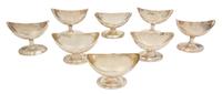 A Group of Eight George III Silver Boat-Form Salts, , comprising: 2 by Charles Chesterman, II London, 1796 2 by William Smith II, 1798,