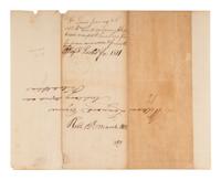 [NATIVE AMERICANS]. CLARK, William (1770-1838). Autograph letter signed ("Wm Clark") as US Agent of Indian Affairs, to William Linnard, Esq. St. Louis, MO, 23 January 1812.