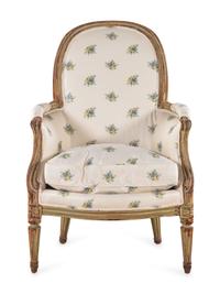 A Louis XVI Style Painted Bergère