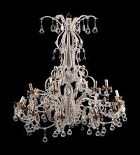 A Louis XV Style Bronze and Cut-Glass Eighteen-Light Chandelier