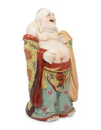 A Large Chinese Famille Rose Figure of Laughing Buddha