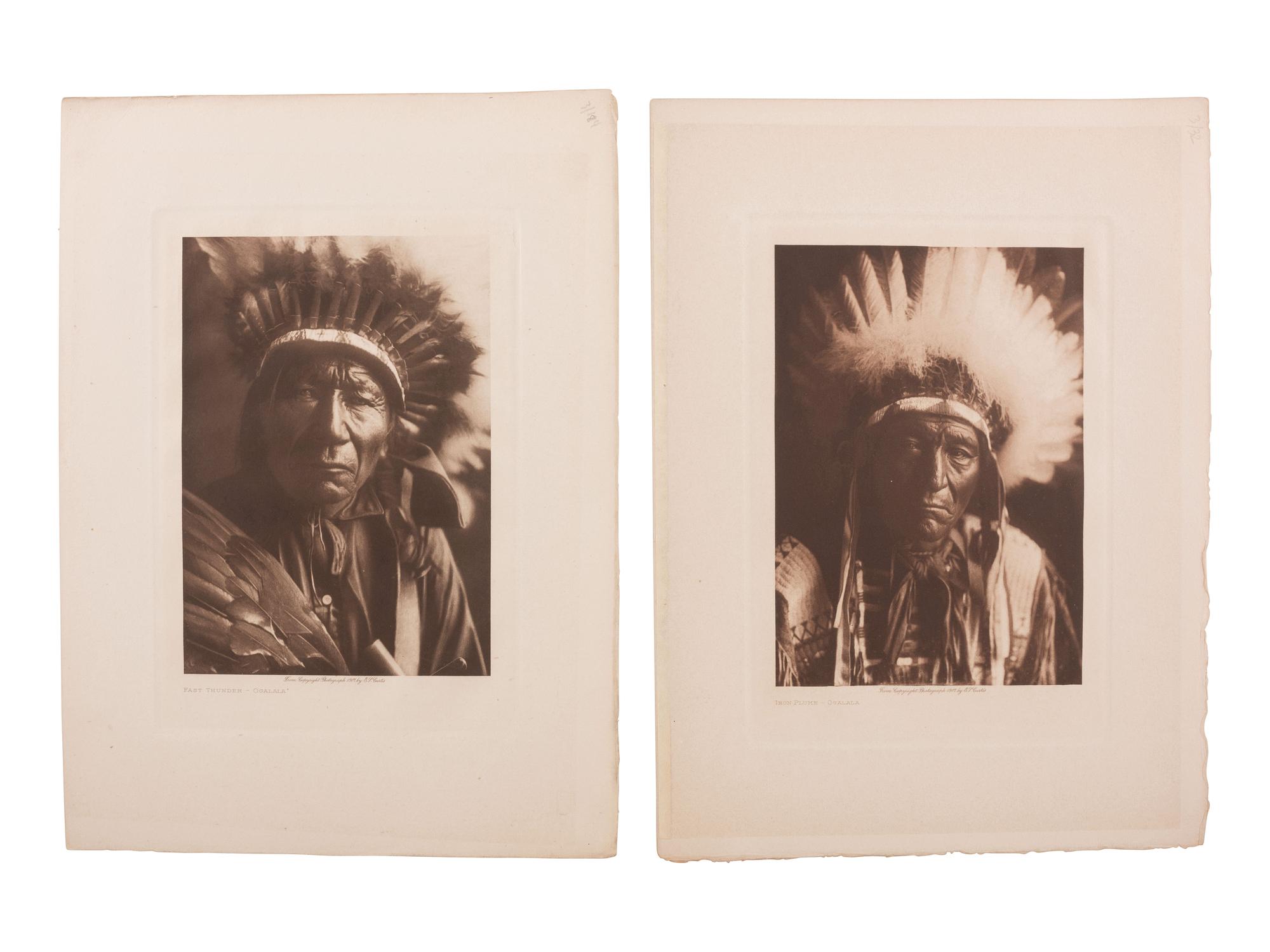 CURTIS, Edward (1868-1952), photographer. A group of 10 photogravures of Oglala subjects.