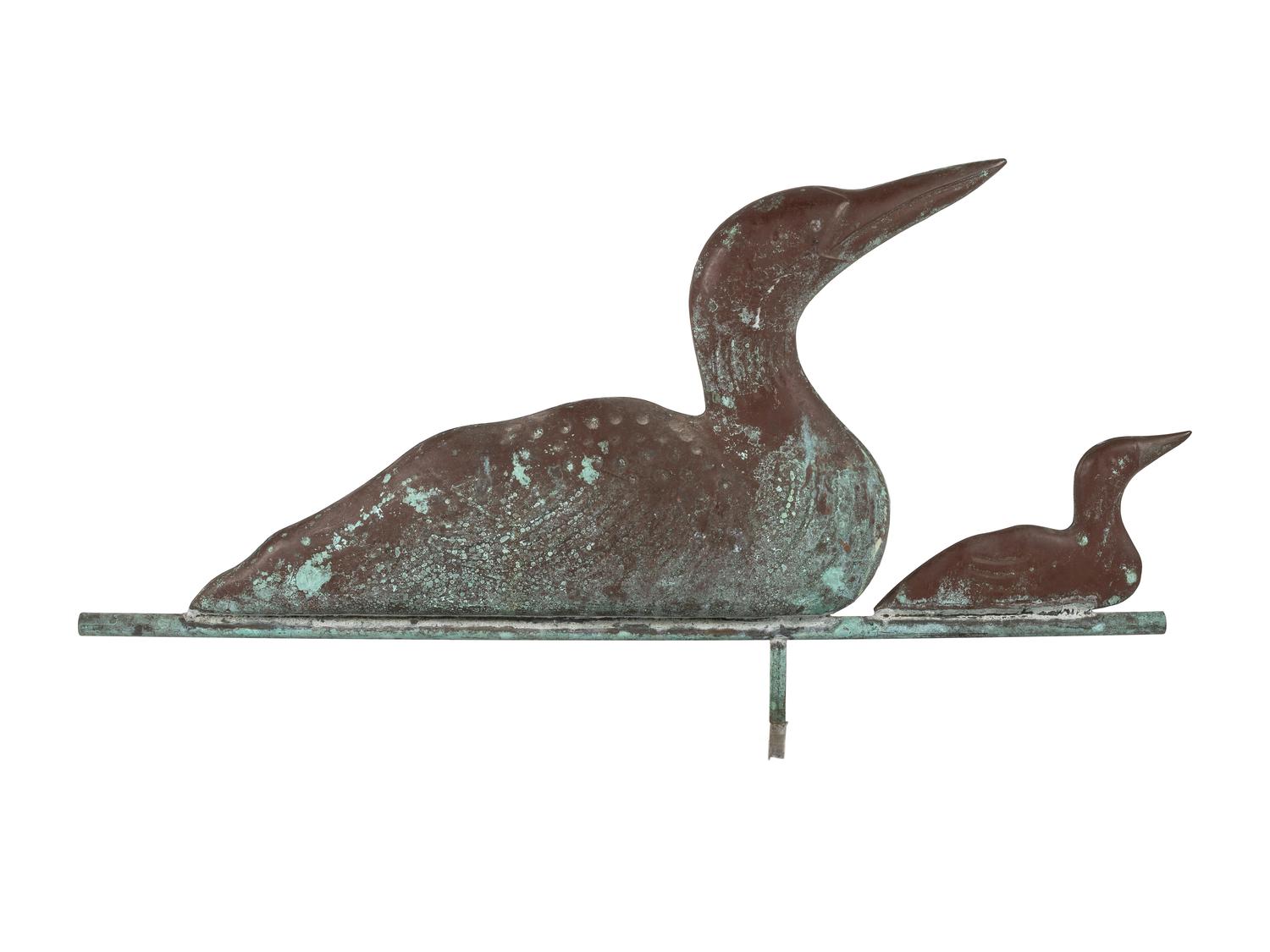 A Molded Copper Loon Weathervane
