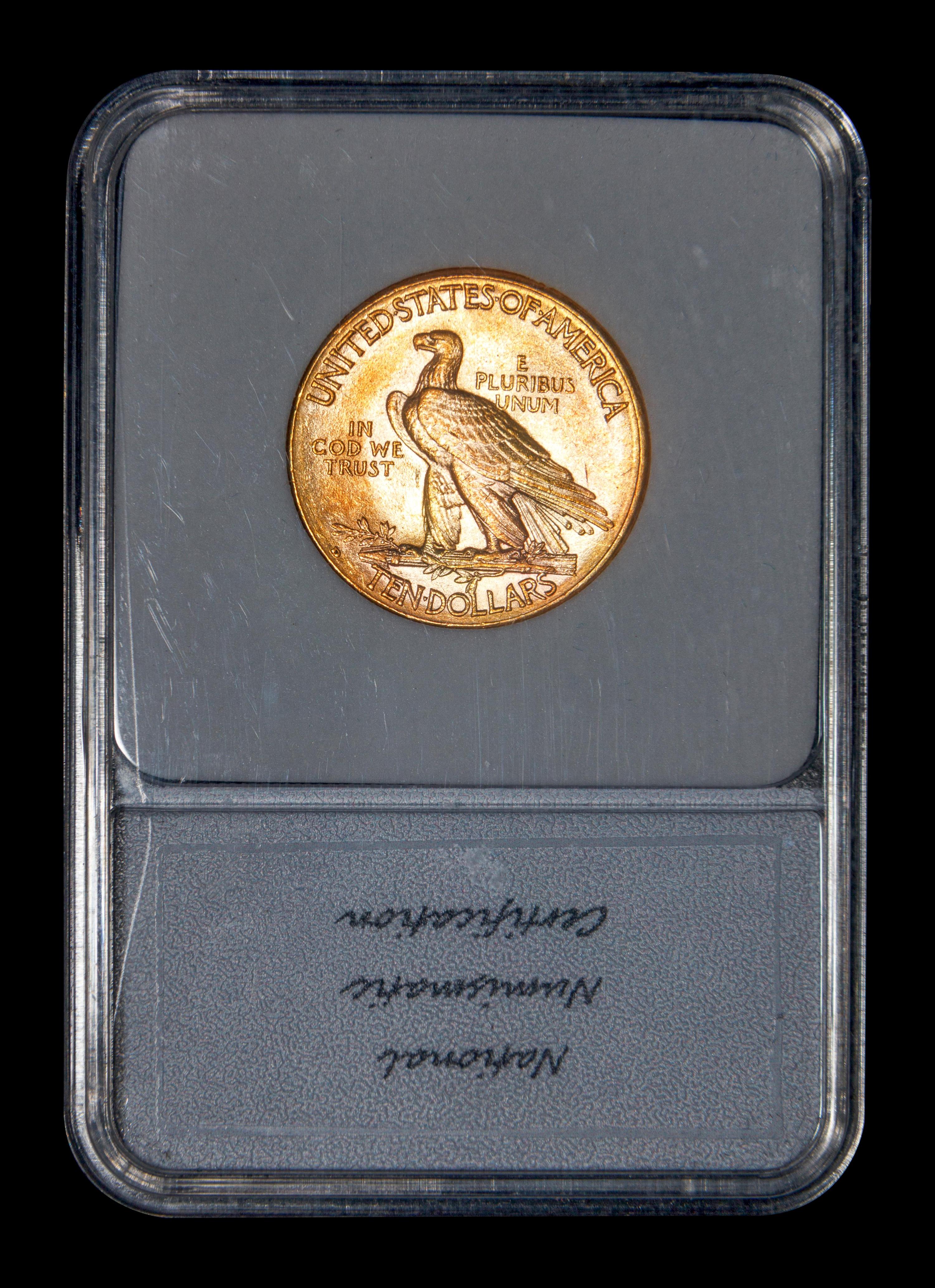 A 1910-D Indian Head $10 Gold Coin