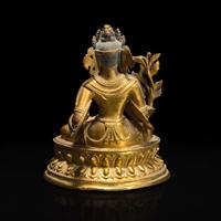A small Sino-Tibetan gilt-bronze figure of a bodhisattva 中原或西藏地区铜鎏金佛造像 18th century ????