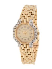 14K YELLOW GOLD AND DIAMOND WRISTWATCH