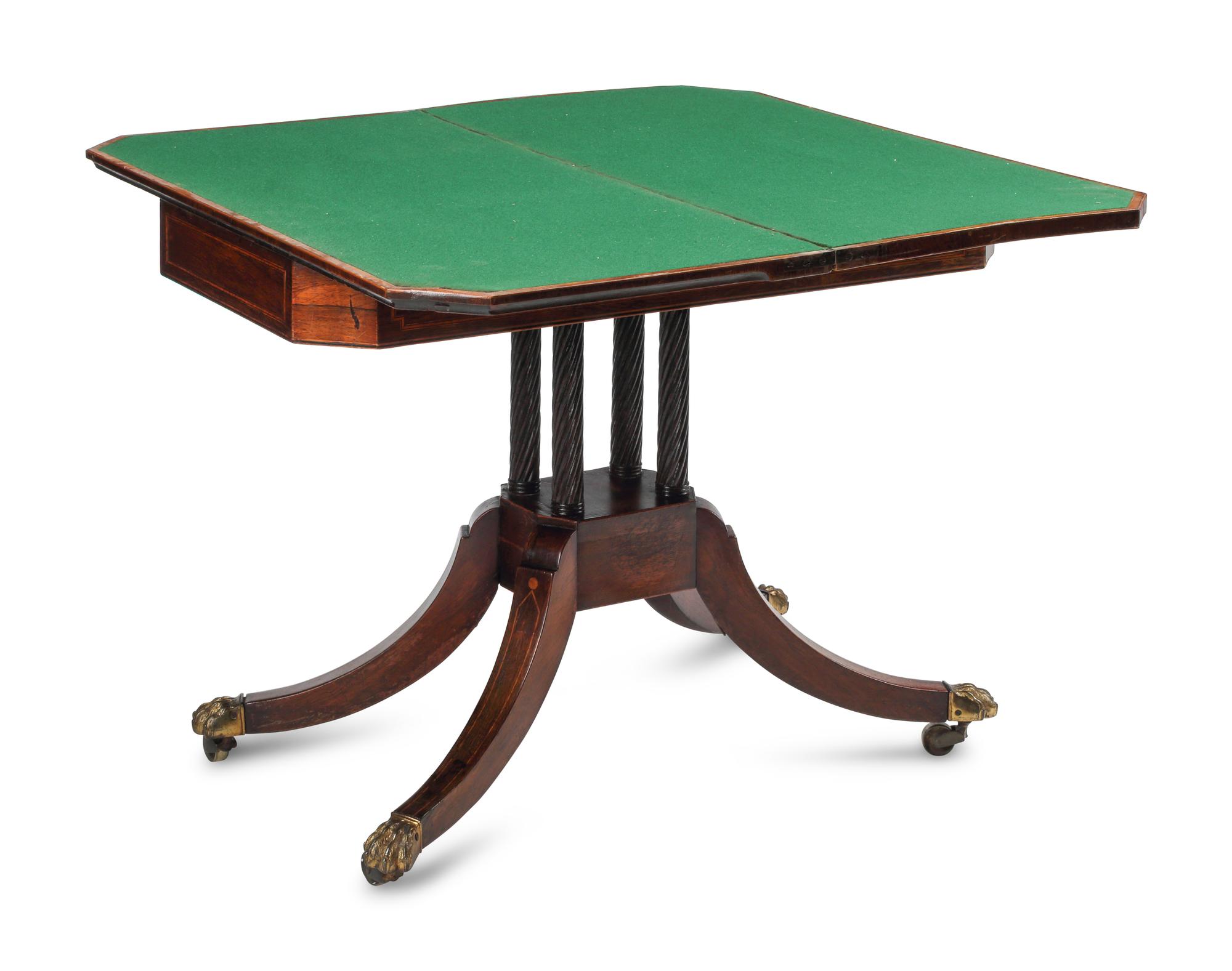 A George III Rosewood and Satinwood Banded Game Table