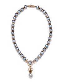 CULTURED BAROQUE PEARL AND DIAMOND NECKLACE