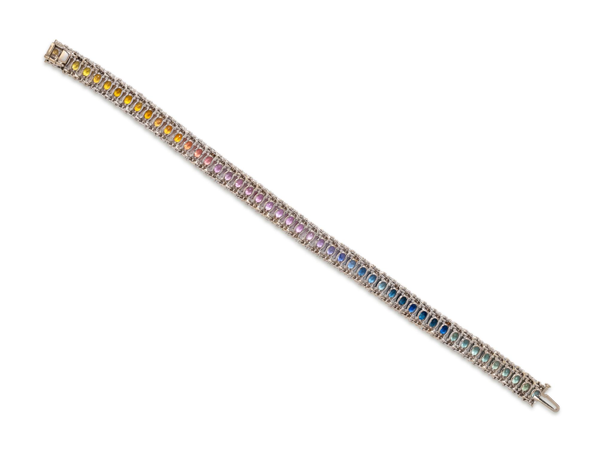 MULTICOLOR SAPPHIRE, GEMSTONE AND DIAMOND BRACELET