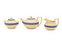 A Wedgwood Caneware Three-Piece Tea Service