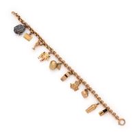 YELLOW GOLD CHARM BRACELET