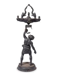 A Grand Tour Style Cast Metal Figure of Silenus Mounted as a Lamp