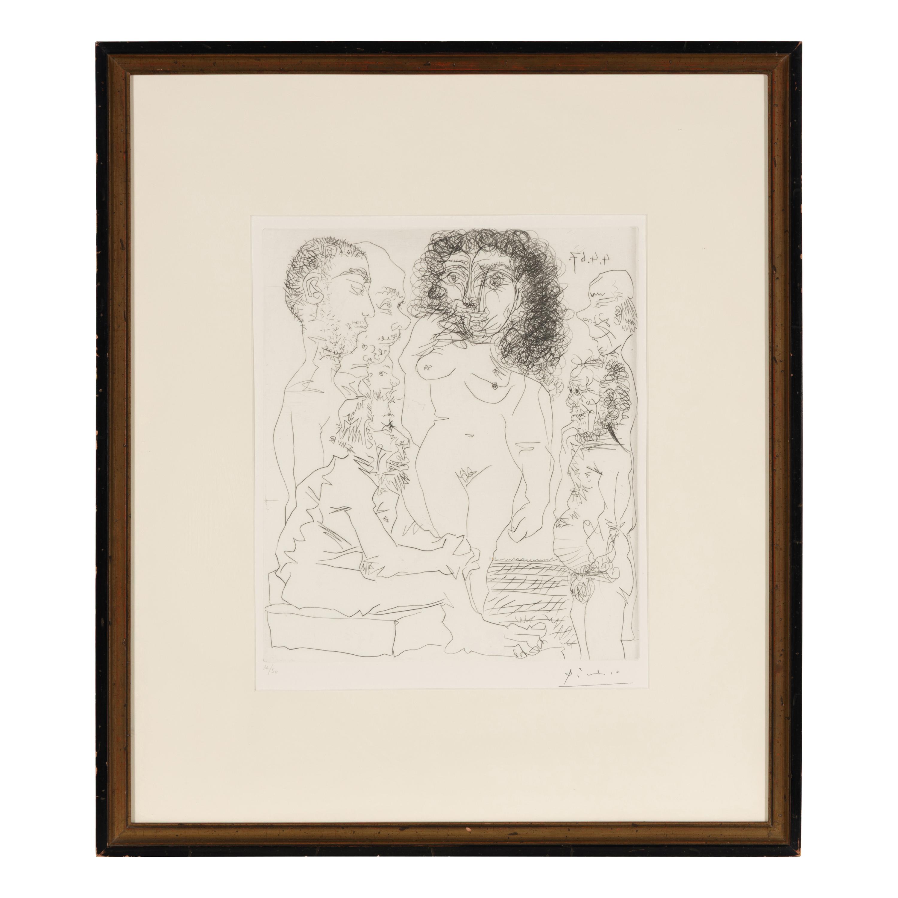 Pablo Picasso (Spanish, 1881–1973) — Réflexion du vieux peintre sur la femme (from 60 Series ), 1967