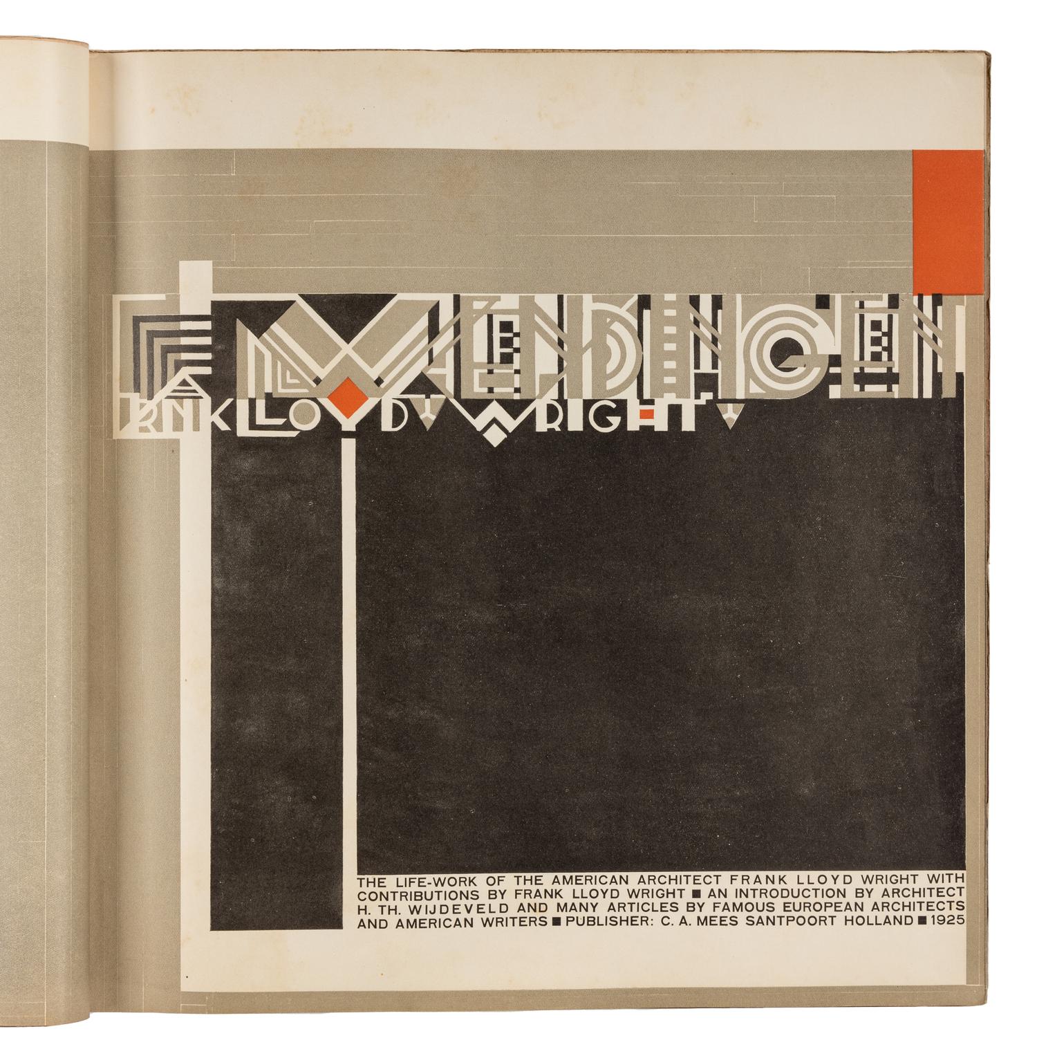WRIGHT, Frank Lloyd (1869–1959). Wendingen: The Life–Work of the American Architect Frank Lloyd Wright . Series 7, nos. 3-9. Santpoort, Holland: C.A. Mees, 1925-1926.