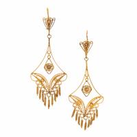 Yellow Gold Pendant Earrings