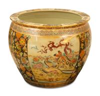 Two Similar Japanese Satsuma Porcelain Jardinières