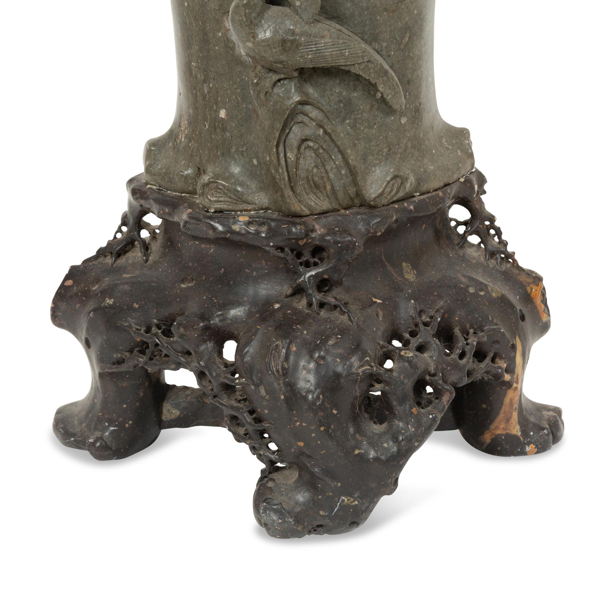 A Chinese Carved Soapstone Vase