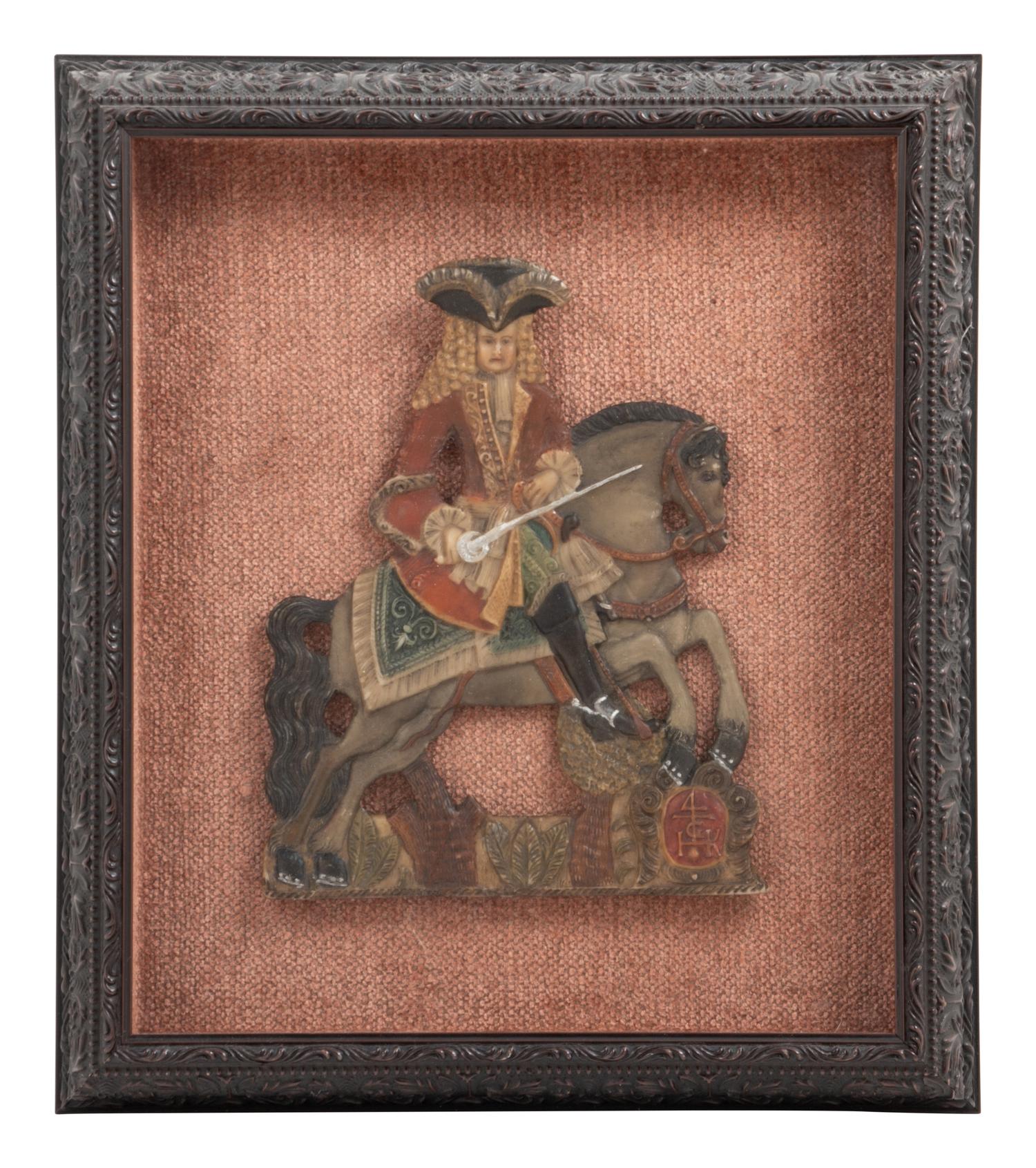 An English Wax Picture of a Gentleman on Horseback