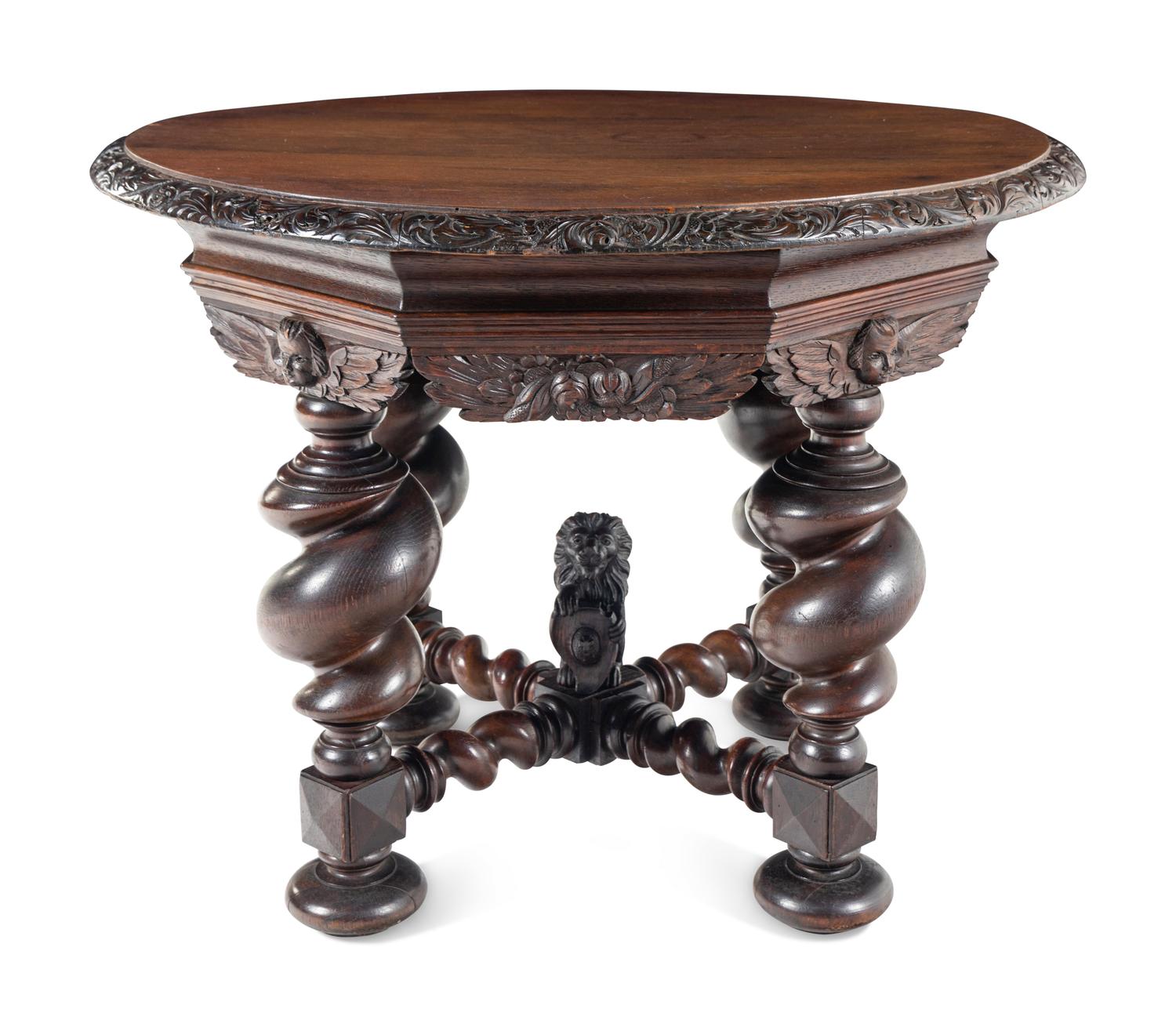 A Continental Carved Oak Center Table