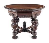 A Continental Carved Oak Center Table