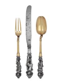 Three English Silver-Gilt Figural Flatware Articles