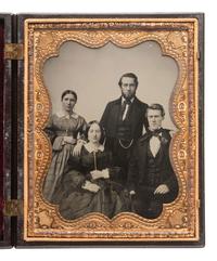 [EARLY PHOTOGRAPHY]. 5 lovely family and group portraits including 3 daguerreotype examples.
