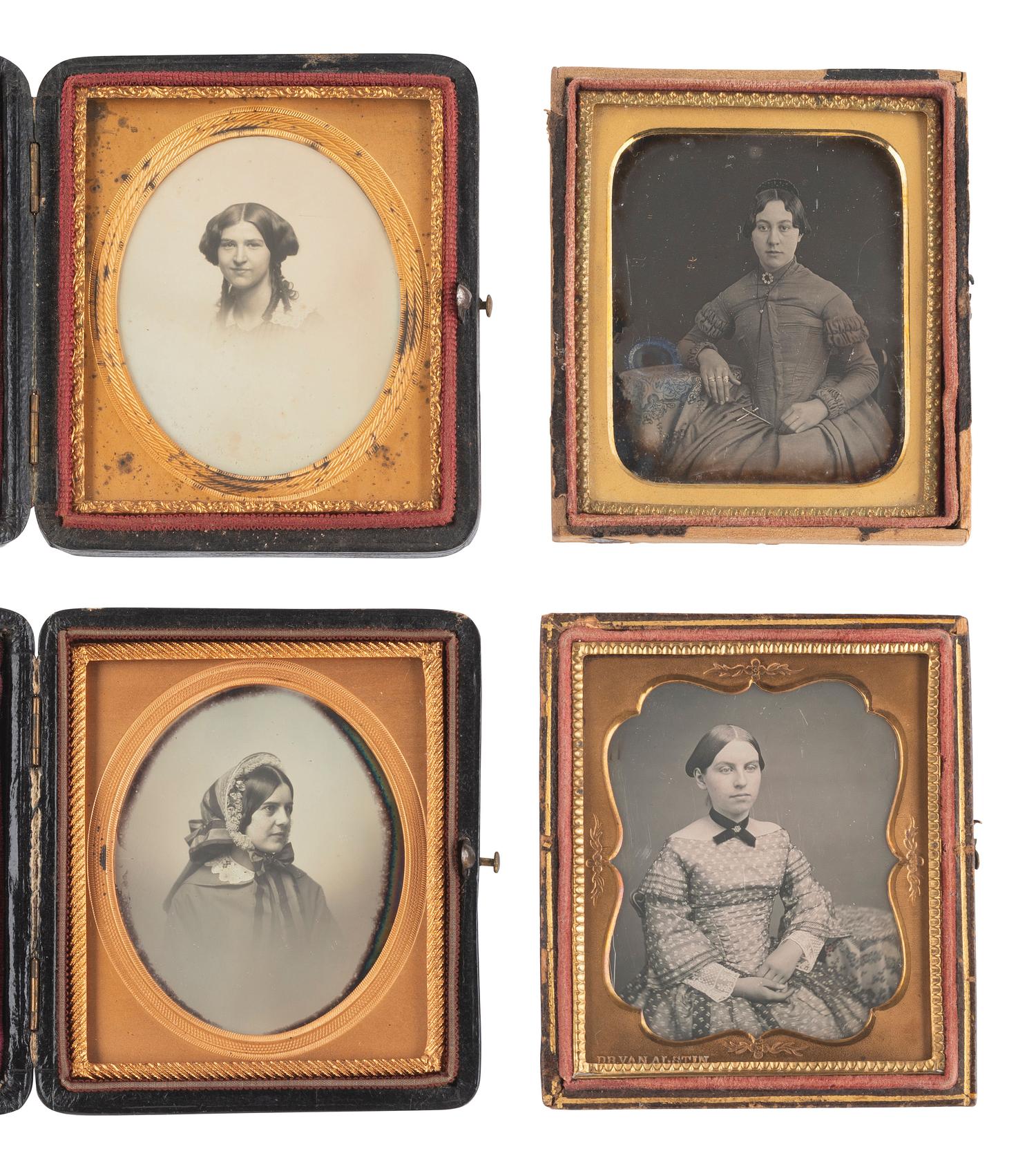 [EARLY PHOTOGRAPHY]. 12 daguerreotypes having interesting housings or attributes.
