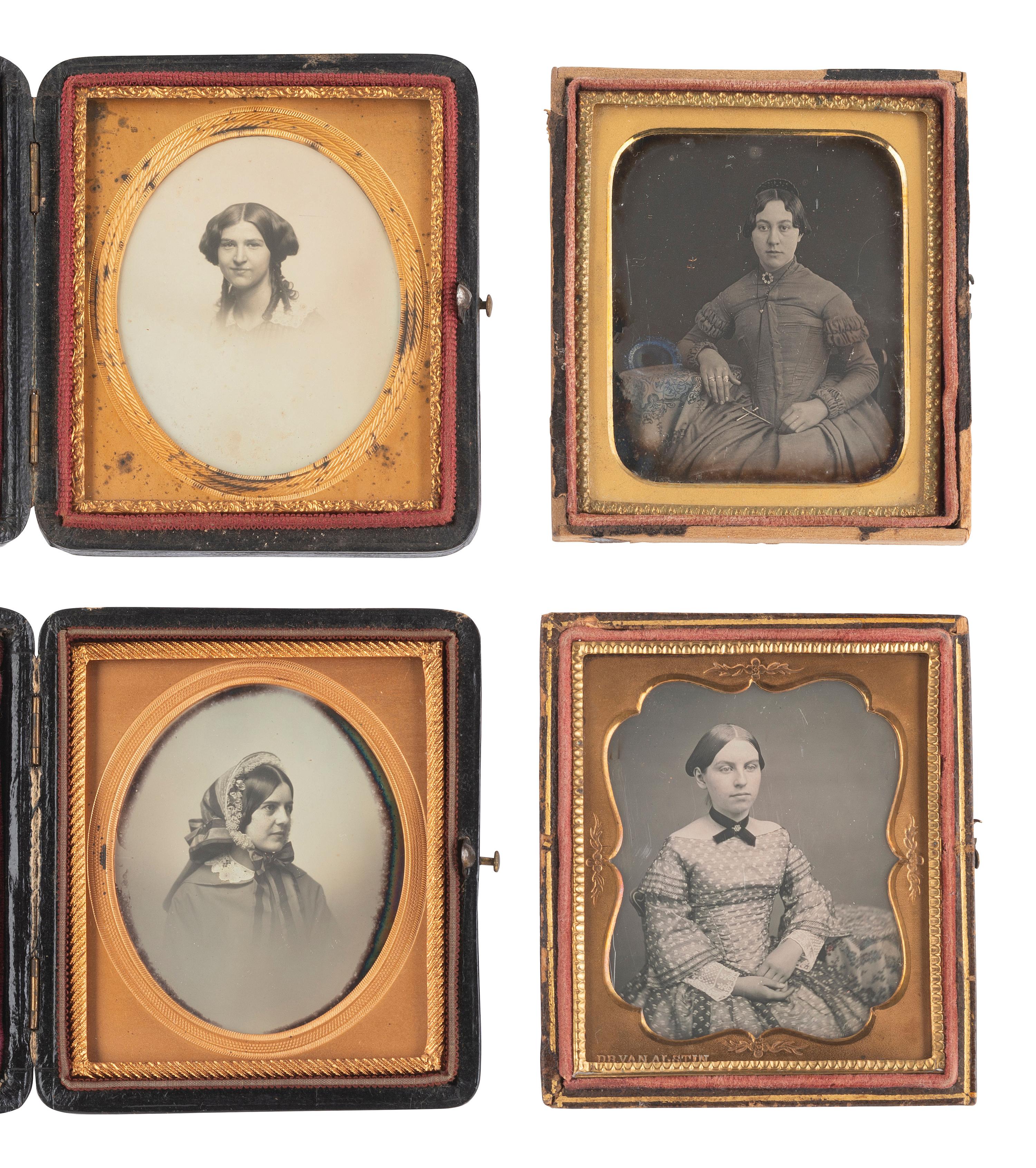 [EARLY PHOTOGRAPHY]. 12 daguerreotypes having interesting housings or attributes.