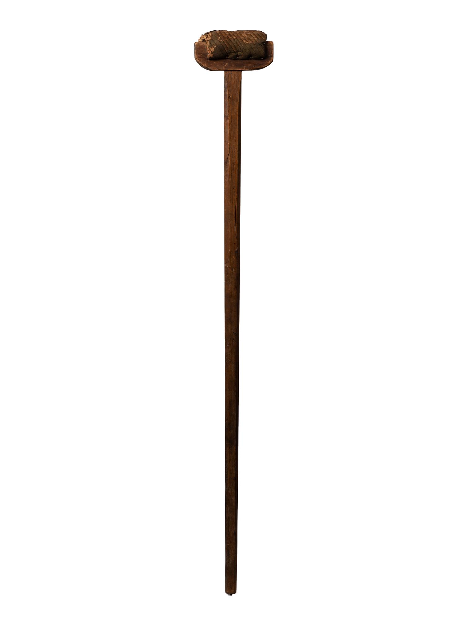 [CIVIL WAR]. Crutch with padding constructed from frock coat lining.
