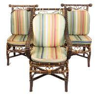 A Group of Six Faux Bamboo Dining Chairs Height 41 1/2 inches. — 20TH CENTURY