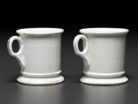Two Cowboy's Porcelain Occupational Shaving Mugs