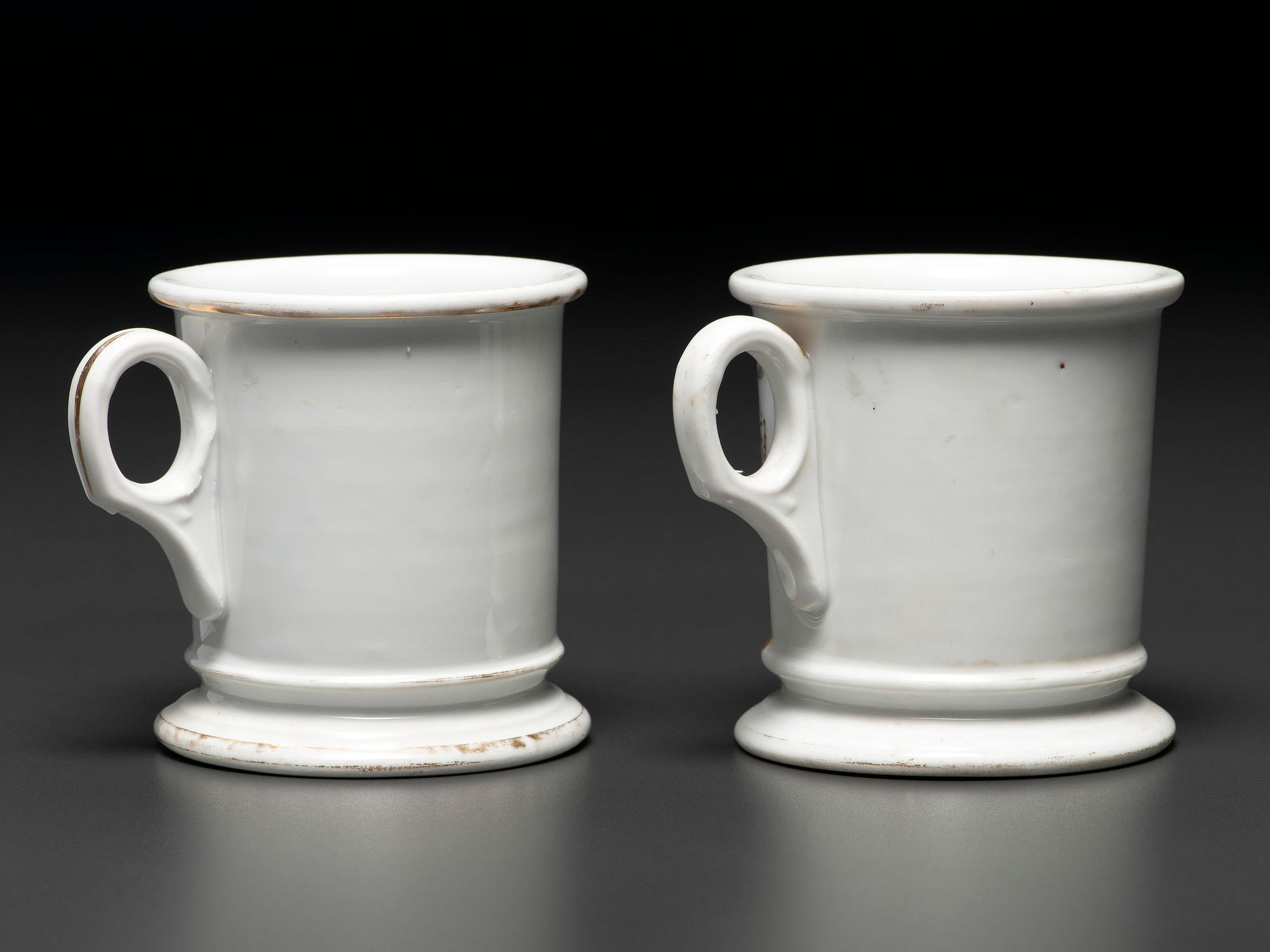 Two Cowboy's Porcelain Occupational Shaving Mugs