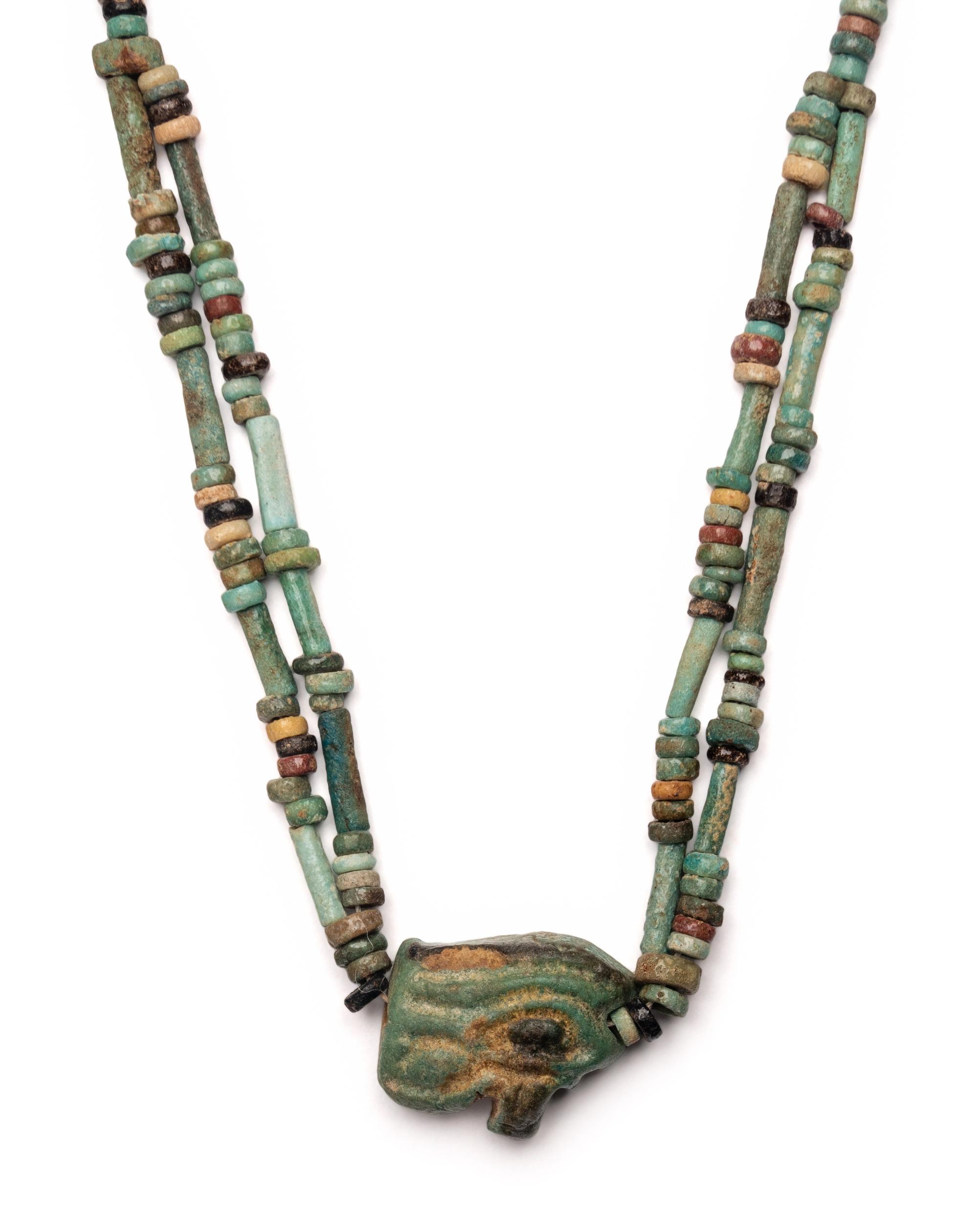 Two Egyptian Bead and Faience Necklaces