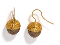 A Pair of Etruscan Revival Gold Acorn Earrings
