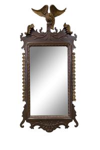 An American Federal Style Carved Mahogany and Parcel Gilt Mirror
