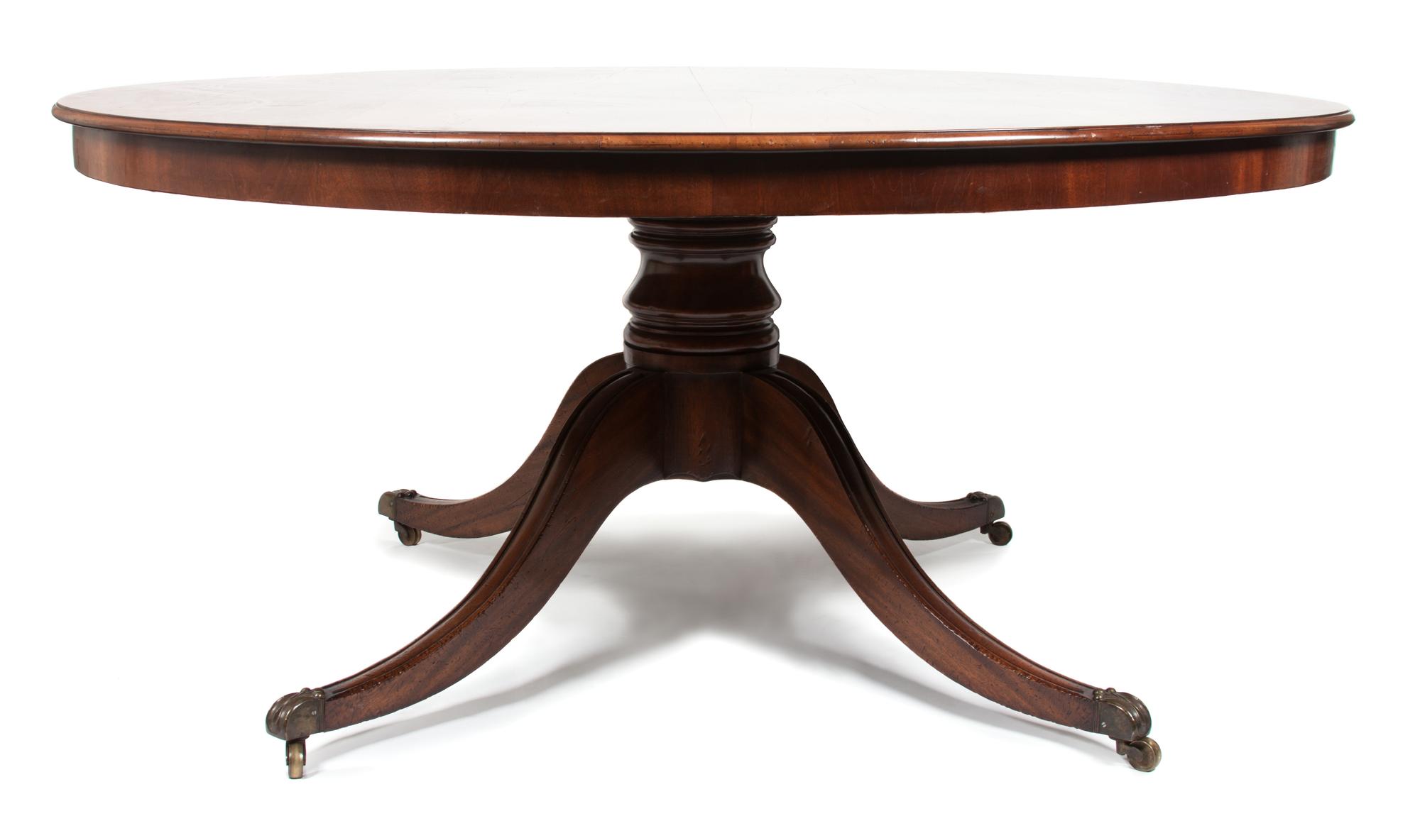 A Regency Style Mahogany Breakfast Table Height 29 1/2 x diameter 65 1/2 inches. — EARLY 20TH CENTURY