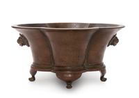 A Chinese Copper Tripod Flowerpot Height 5 1/4 inches. — 20TH CENTURY