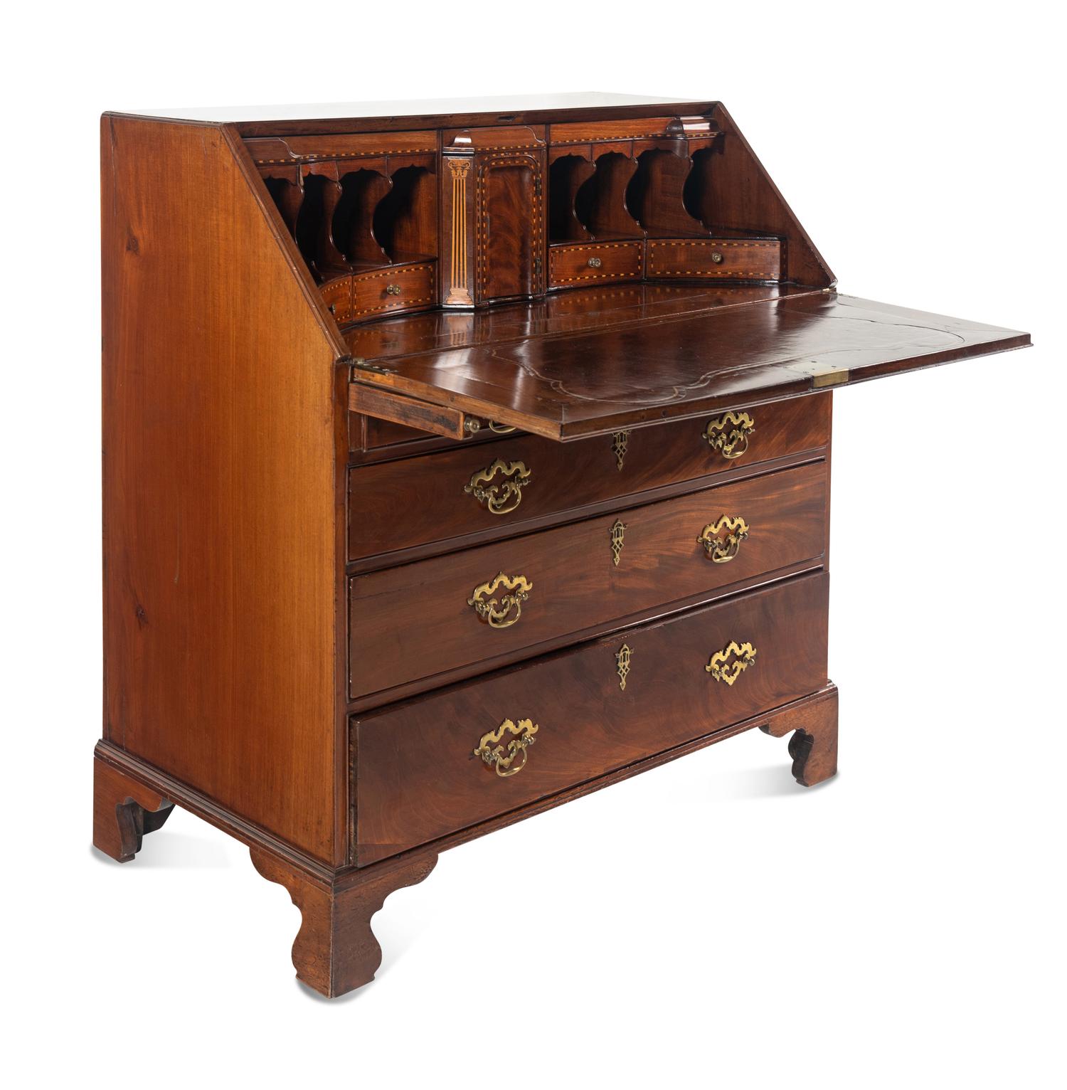 A George II Mahogany Slant-Front Bureau