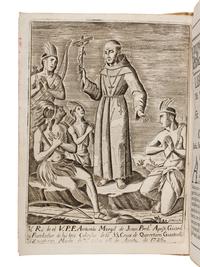 ESPINOSA, Isidro Felix de (1679-1755). El Peregrino Septentrional Atlante: Delineado en la Exemplarissima Vida del Venerable Padre F. Antonio Margil de Jesus... Mexico: Joseph Bernardo de Hogal, 1737.