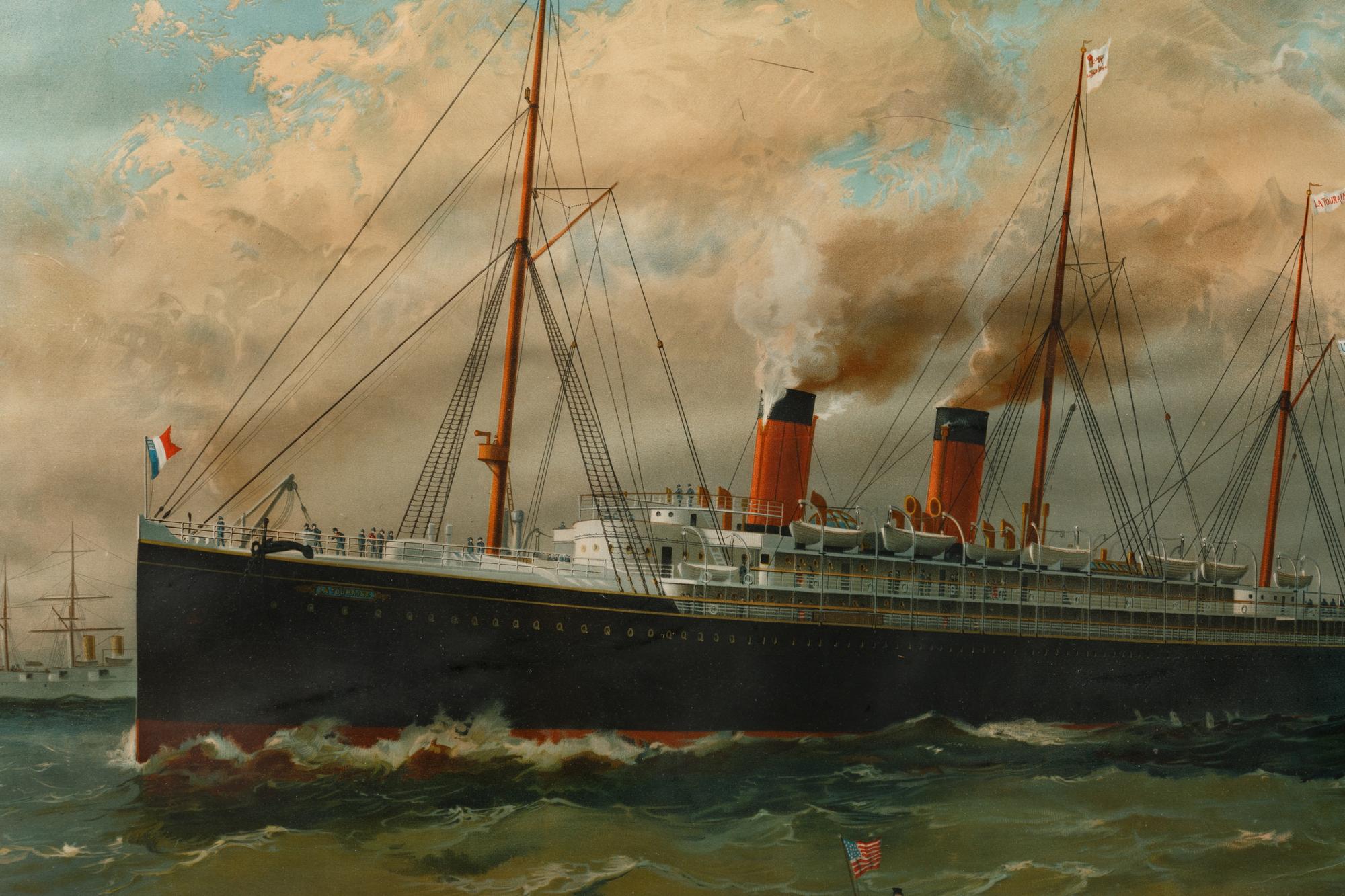 A French Transoceanic Steamship Lithograph Poster