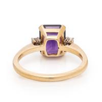 Amethyst, Diamond, and Yellow Gold Ring