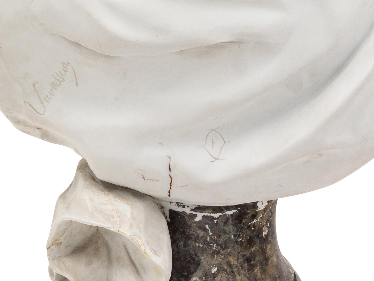 A Sèvres Style Bisque Porcelain Bust of Marie Antoinette