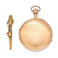 A Historic 18 Karat Tricolor Gold Open Face Jacquemart Automaton Quarter Repeater Pocket Watch Purportedly Owned by Marquis de Lafayette