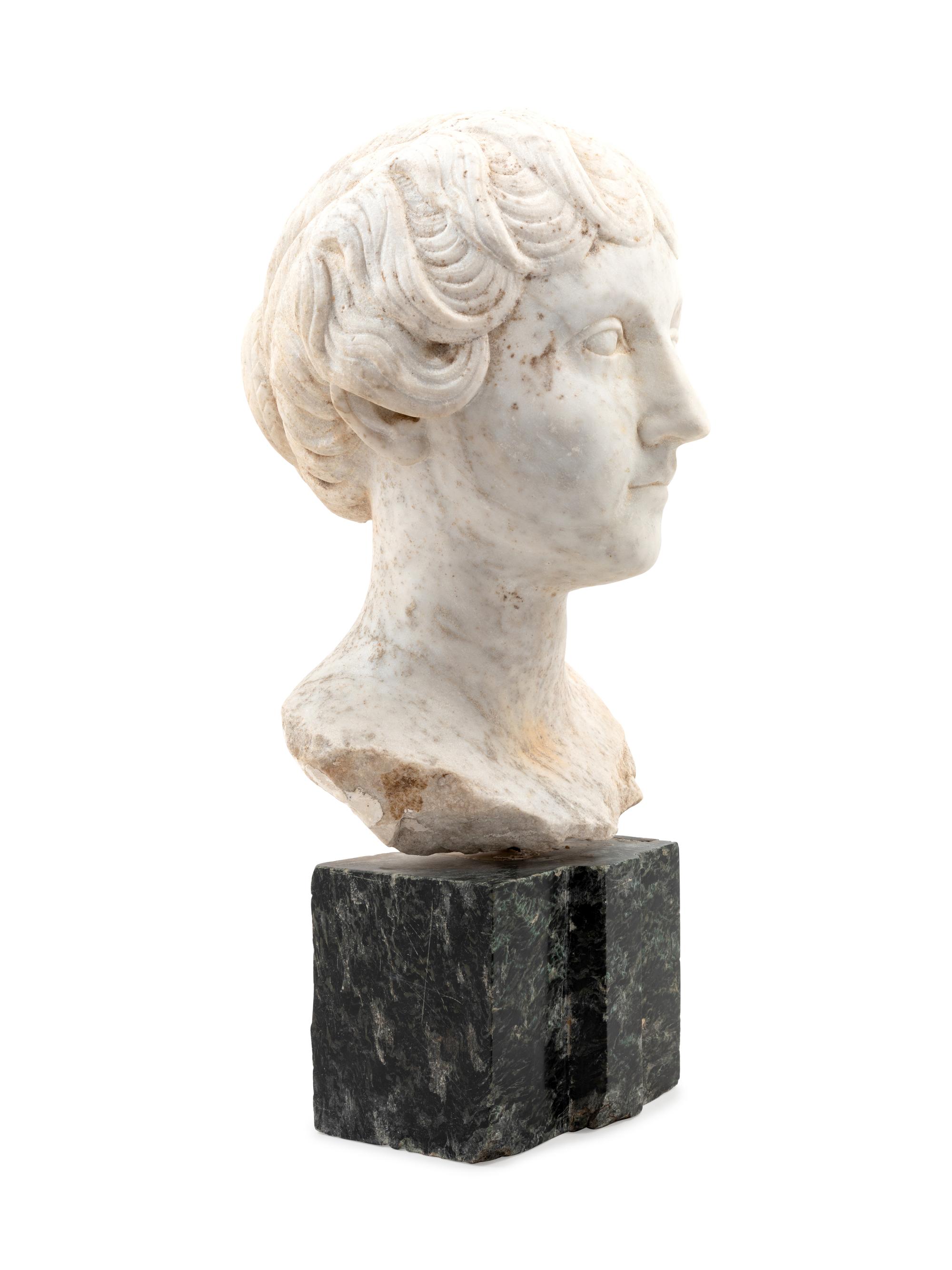 A Continental Marble Bust of a Woman
