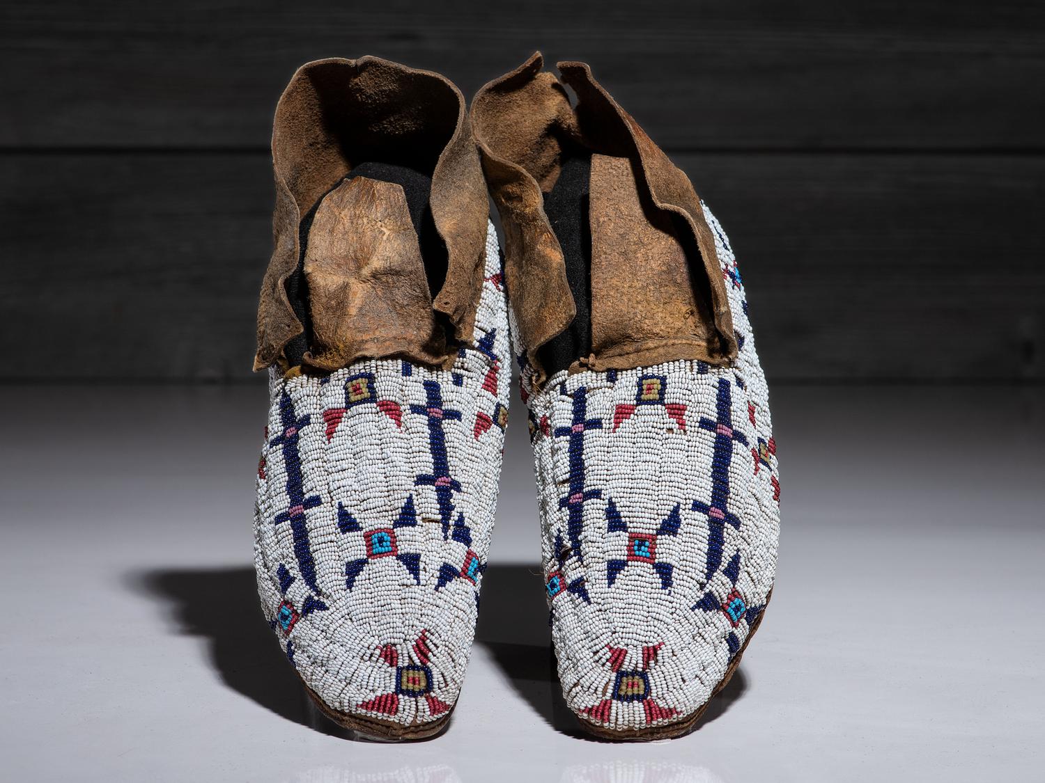 Cheyenne Beaded Hide Moccasins