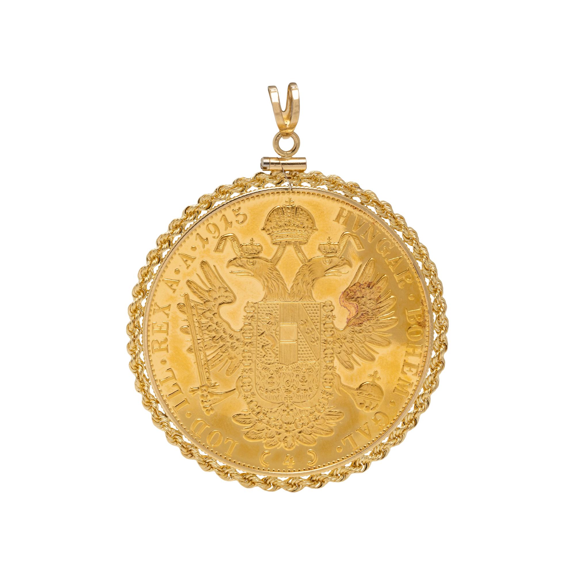 YELLOW GOLD AUSTRIAN COIN PENDANT