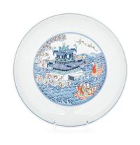 A Doucai 'Immortals' Porcelain Plate