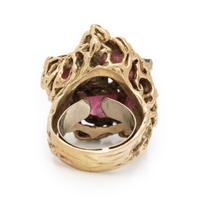 PINK TOURMALINE, DIAMOND, AND YELLOW GOLD RING